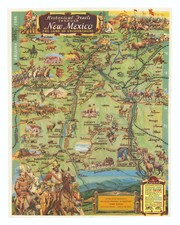 Mapa antigo "Trilhas históricas pelo Novo México" Stedman, 1940, usado comprar usado  Enviando para Brazil