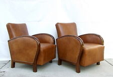 Par de poltronas de couro Art Deco. Cadeiras de coquetel Club. Halabala antiga vintage comprar usado  Enviando para Brazil