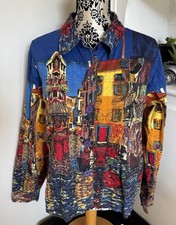 Jaqueta feminina ARTSCAPES Veneza Itália canais cidade cena cores vibrantes G comprar usado  Enviando para Brazil