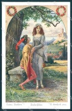 Cartolina artistica firmata usato  Italia