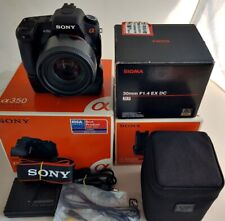 Câmera Sony Alpha a350 14.2MP DSLR - Preta, com Lente Sigma 30mm/1.4, Punho de Bateria comprar usado  Enviando para Brazil
