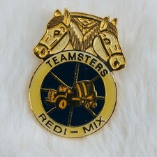 Usado, Pin de lapela esmaltada vintage Teamsters Redi Mix misturador de concreto caminhão membro da União comprar usado  Enviando para Brazil
