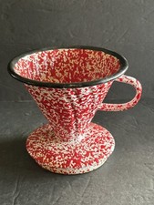 Funil gotejador de café esmalte vermelho e branco comprar usado  Enviando para Brazil