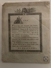 Placard mortuaire 1805 d'occasion  Saint-Gobain