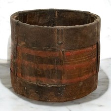 Vaso de madeira vintage medida de grãos, lixeira antiga, balde de madeira de teca vintage comprar usado  Enviando para Brazil