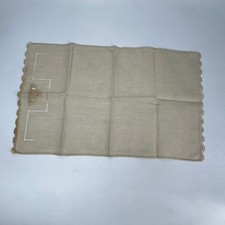 Toalha de chá vintage bordada de renda scrollwork 22x14 roupa de cama guardanapo de mesa grande comprar usado  Enviando para Brazil