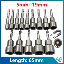 Brocas de impacto soquete 1/4" chave de porca magnética hexagonal 5mm-19mm para brocas elétricas comprar usado  Enviando para Brazil