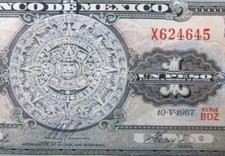 MÉXICO 1 Peso 1967 Pedra do Sol Asteca Banco de México Notas Mundiais Dinheiro h4645 comprar usado  Enviando para Brazil