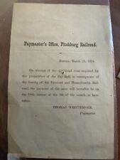 1874 fitchburg railroad for sale  Brentwood
