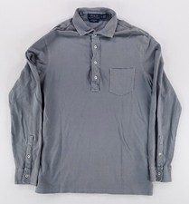 Camisa polo masculina Ralph Lauren malha peso pena manga longa azul cinza G comprar usado  Enviando para Brazil