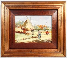 Quadro firmato contadini usato  Torino