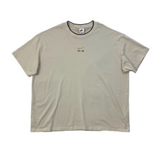 Camiseta Nike Air masculina XXL bege claro algodão manga curta acabamento preto gola redonda comprar usado  Enviando para Brazil