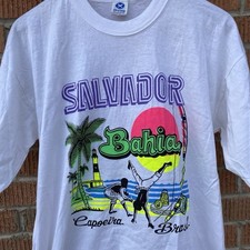 Camiseta Salvador Brasil - Bahia Capoeira Tourist Souvenir - Hering 2XL/XL, usado comprar usado  Enviando para Brazil