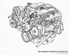 1993 CHEVROLET CAMARO 3.4L OHV V6 (L32) MOTOR-DESENHO FN, usado comprar usado  Enviando para Brazil