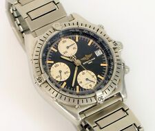 RELÓGIO DE PULSO AUTOMÁTICO VINTAGE BREITLING 1884 CRONÓGRAFO FACE PRETA comprar usado  Enviando para Brazil