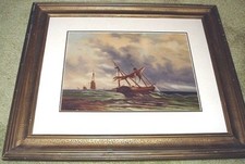 Óleo marítimo dramático a bordo dois barcos mestres em Squall ca1900 emoldurado comprar usado  Enviando para Brazil