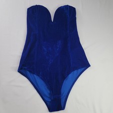 terno de corpo azul veludo espartilho, sutiã de arame embutido com enchimento, tamanho XL comprar usado  Enviando para Brazil