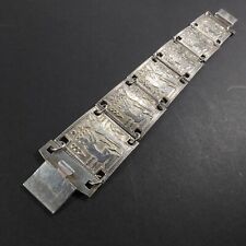 Usado, Pulseira de elos vintage de prata maciça com marca de renascimento egípcio PRATA ESTERLINA comprar usado  Enviando para Brazil
