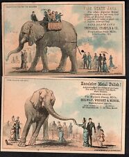 2 x CARTÃO COMERCIAL JUMBO ELEPHANT BARNUM 1882 TORRADO JAVA CAFÉ ALIMENTAÇÃO DOCES comprar usado  Enviando para Brazil