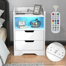 White bedside table for sale  LEICESTER