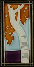 Atraente azulejo Art Nouveau original C 1900 NstG árvore Grohn 6""x 3" comprar usado  Enviando para Brazil
