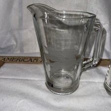Conjunto de cinco canecas de cerveja de vidro a gás Mobil com jarro gravado publicidade Pegasus comprar usado  Enviando para Brazil