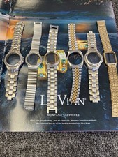 Lote de 6 fundas de reloj, correas, cristales piezas de relojero para reparaciones o repuestos (sin parte posterior) segunda mano  Embacar hacia Mexico
