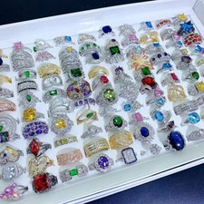 20 piezas Anillos cúbicos de circón joyería de boda lotes mixtos Anillo de moda para dama segunda mano  Embacar hacia Mexico