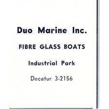 Barcos de fibra de vidro Duo Marine Inc Decatur Indiana 1964 Ad AG1-S16 comprar usado  Enviando para Brazil