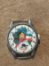 Antiguo reloj japonés LITO JUGUETE DE HOJALATA AÑOS 1900 STORY TIME VAQUERO TEMA OCCIDENTAL piezas segunda mano  Embacar hacia Mexico