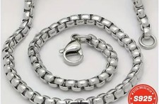 Colar corrente caixa redonda prata 925 italiano 4mm - Unissex, feito na Itália comprar usado  Enviando para Brazil