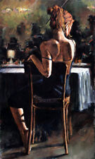 Enorme pintura a óleo retrato feminino menina - dançarina na tela de bar noturno comprar usado  Enviando para Brazil