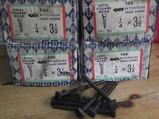 1/4 x 3 1/2 "- PARAFUSOS DE ÔNIBUS VINTAGE - DOBRA DE URTIGA DE ACIONAMENTO QUADRADO - CABEÇA QUADRADA  comprar usado  Enviando para Brazil