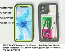 Capa impermeável compatível com iPhone 12 Pro 2020 VERDE/PRETA 6.7, usado comprar usado  Enviando para Brazil