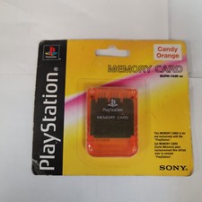 Cartão de memória Sony PlayStation 1 PS1 laranja doce oficial fabricante de equipamento original novo lacrado de fábrica comprar usado  Enviando para Brazil