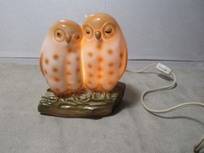 Luminária de coruja vintage com arroz duas corujas em tronco lâmpada noturna decoração de cabine floresta comprar usado  Enviando para Brazil