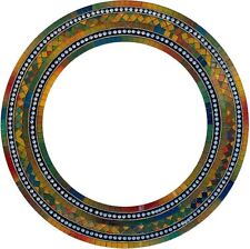 Zorigs - Espelho de mosaico artesanal verde e vermelho outono, espelho de parede redondo 24" comprar usado  Enviando para Brazil