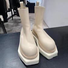 Botas de tornozelo masculinas salto plano plataforma biqueira redonda motociclista casual Chelsea sapatos retrô comprar usado  Enviando para Brazil