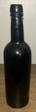 Garrafa de vinho de vidro preta antiga feita à mão parte inferior recuada está fora do centro comprar usado  Enviando para Brazil