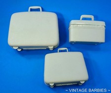 (3) Bagagem/malas vintage Barbie/Boneca Francie azul bronzeado MINÚSCULAS ~ DÉCADA DE 1960 comprar usado  Enviando para Brazil