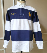Camisa polo Ralph Lauren NYC Big Crest listrada azul manga longa rugby média nova sem etiquetas comprar usado  Enviando para Brazil