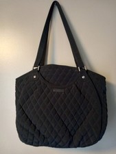 Bolsa tote Vera Bradley Glenna acolchoada tecido preto sólido microfibra comprar usado  Enviando para Brazil