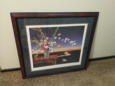 Assinado? Serigrafia floral P. S. Gordon natureza morta 1998 show de arte Tulsa? comprar usado  Enviando para Brazil