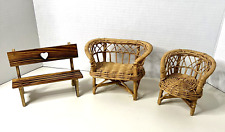 Cadeira de banco de madeira de vime para casa de bonecas Loveseat Heart , usado comprar usado  Enviando para Brazil