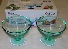 Käytetty, Iittala Verna Green Goblets Dessert Bowls (2) Design Kerttu Nurminen Finland NIB myynnissä  Suomi
