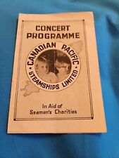 Concert programme 1922 for sale  WELLS