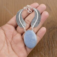 Natural Angelite Gemstone Necklace 925 Sterling Silver Indian Jewelry For Women for sale  Shipping to South Africa