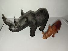 Carved wooden rhinoceros for sale  NEWQUAY
