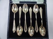 Vintage Art Deco Silver Plate  EPNS boxed Teaspoons x 6 Length 11.5 cm for sale  Shipping to South Africa
