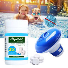 Used, 180 Tablets Pool Cleaning Tablet+ Floating Chlorine Hot Tub Chemical Dispenser for sale  Los Angeles